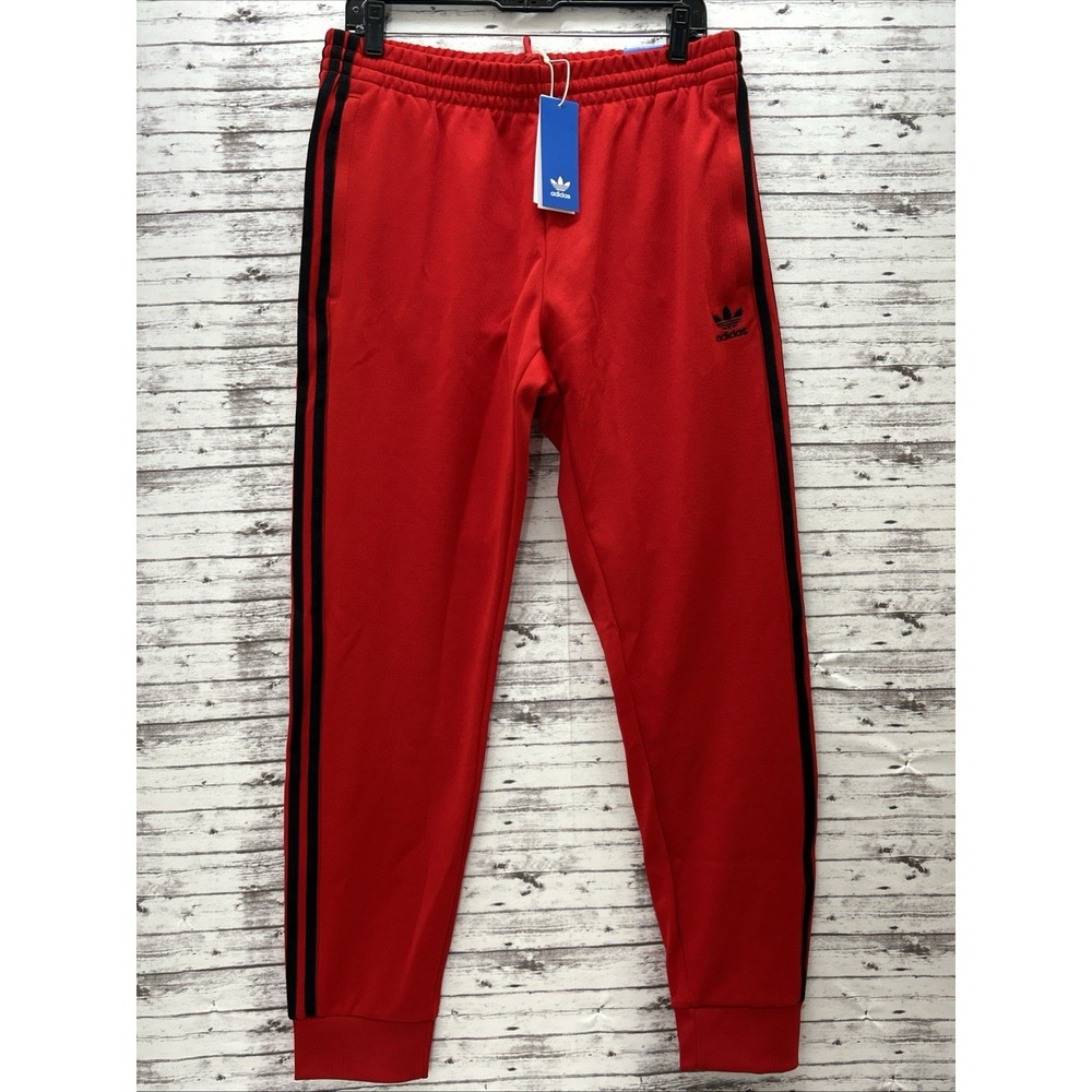 Adidas Originals Track Pants Red Joggers Classic Retro Superstar Men Size Small
